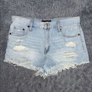 Aeropostale Light Blue Ripped Jean Shorts